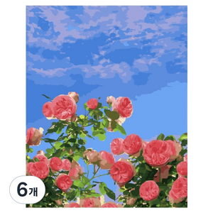 타미나요 힐링 풍경 유화그리기, 푸른하늘과 장미, 6개