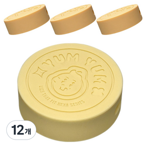 미르코리아 실리콘 헥사 얌얌 유리병 뚜껑 58mm, 옐로우, 12개