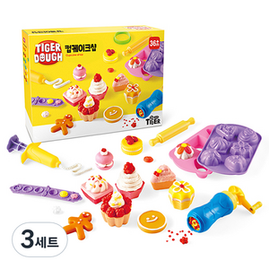 마이리틀타이거 타이거 도우 컵케이크샵 고무찰흙세트, 3세트, 혼합색상