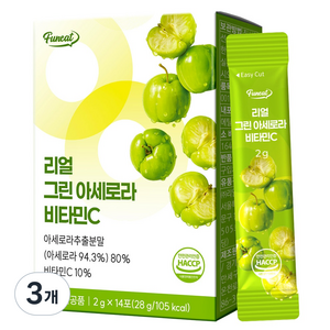 퍼니트 리얼 그린 아세로라 비타민C 14p, 28g, 3개