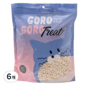 고로고로 강아지 고양이 동결건조 트릿, 미니큐브치킨, 500g, 6개