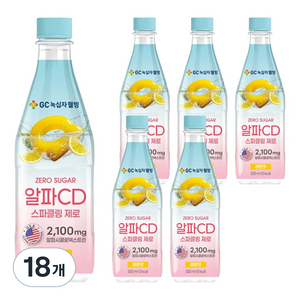 GC녹십자웰빙 알파CD 스파클링 제로 레몬맛, 18개, 500ml