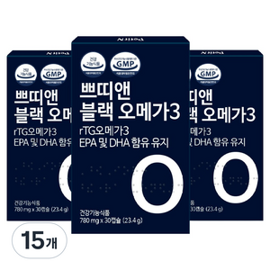 쁘띠앤 알티지 블랙 오메가3 23.4g, 15개, 30정