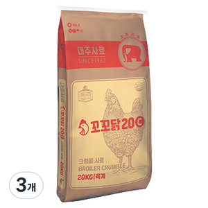 대주 육계용 꼬꼬닭 20C 크럼블 사료, 20kg, 3개