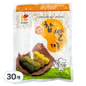 뚜레반 국산 찹쌀가루 A+, 500g, 30개