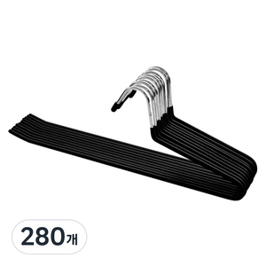 네이쳐리빙 논슬립 코팅 1단 바지걸이, 블랙, 280개