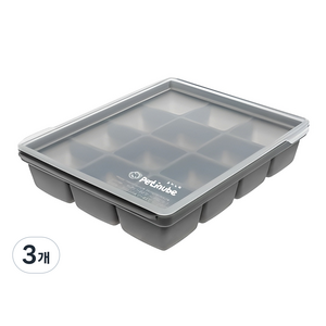 쁘띠누베 국내 제조 실리콘 멀티큐브 이유식 냉동용기 12구, GRAY, 3개, 25g