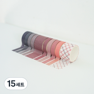 케이트가든 컬러 데코 마스킹테이프 10색 세트, 핑크, 15세트