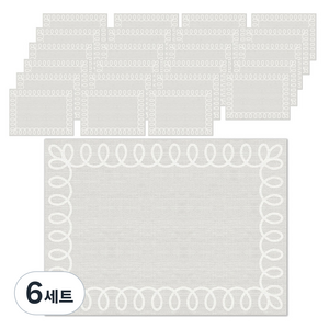 블린 코지 린넨 종이 테이블 매트 24p 세트 400 x 290 mm, 6세트