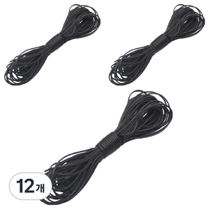 코히모 PU가죽 왁스 팔찌 목걸이 DIY 공예 끈 10m x 1mm 5W0427, 12개, 블랙