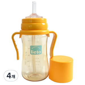 리에또 PPSU 빨대컵 300 ml, 300ml, 4개, 옐로우