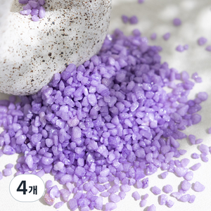 플라워트리 화분 어항 바닥재 프리미엄 칼라스톤 3~5mm 보라, 1kg, 4개
