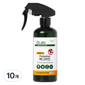 닥터아토 버그라인 모기 털진드기 기피제 스프레이, 300ml, 10개