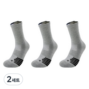 로브로코 튼튼한 기능성 통풍 스포츠 골프 양말 3켤레, 그레이블랙, 2세트