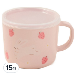 모던하우스 해피스프링 멜라민 머그컵 200ml, 15개, 토끼 뚜겅 머그