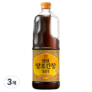 샘표 양조간장 501, 1.7L, 3개