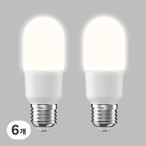 LED 삼파장 대체형 플리커프리 스틱전구 KDT-JT 10W, 주백색, 6개