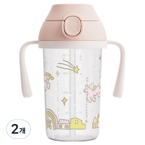 모윰 모브아 디어포니 에디션 원터치 빨대컵, 베이지, 2개, 250ml