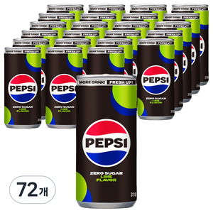 펩시 제로슈거 라임향, 310ml, 72개