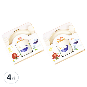 애니멀팝 키즈 디너 5종 식기 세트, 고래, 4개, 볼 + 플레이트 + 컵 + 수저 + 포크