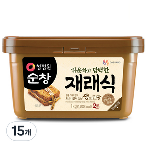 청정원순창 재래식 생된장, 1kg, 15개