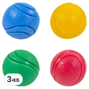 펫케어 강아지 미니 삑삑이볼 4종 세트, 레드, 옐로, 그린, 블루, 3세트