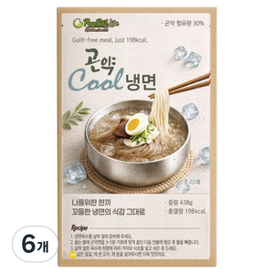 pure Bite Lite 밀키트 곤약 쿨냉면 1인분, 6개, 438g