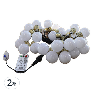 21세기트랜드 USB 화이트캡 골드 빅볼 앵두 전구 6m 30구, 전구색, 2개