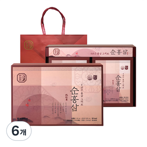 한삼인 순홍삼 50ml 30포 + 쇼핑백, 1.5L, 6개