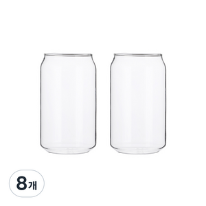 블룸엣홈 내열유리 캔 맥주잔 중 380ml, 8개
