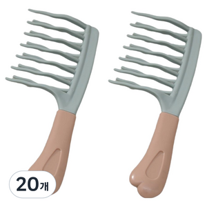 데이그린 2중 커브 헤어 컬링 파마 볼륨 웨이브 펌 빗, 20개, 민트