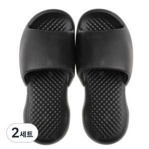 마크툴 미끄럼방지 욕실 슬리퍼, 블랙, 2세트