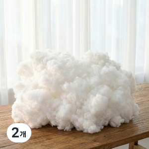 휴가드 다용도 베개 구름솜 충전재 1kg, 화이트, 2개
