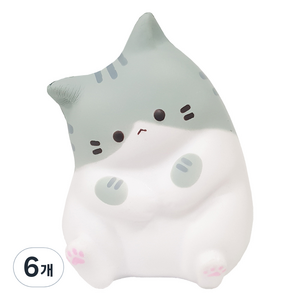 아가플러스 폭신 마시멜로우 냥이 스퀴시 고등어, 6개
