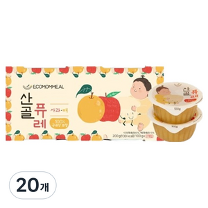 에코맘의산골이유식 산골퓨레, 20개, 200g, 혼합맛(사과/배)