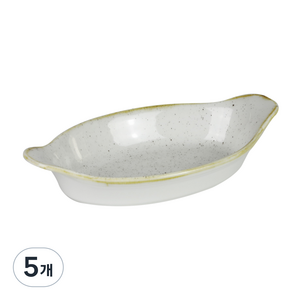 처칠 스톤캐스트 핸들 오벌 디쉬 소 20.5 x 11 x 4 cm, 발리화이트, 5개