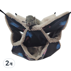 펫플로우 반려동물 귀여운 패턴의 소형동물 해먹 더블 하우스 30 x 30 cm, 플라밍고, 2개