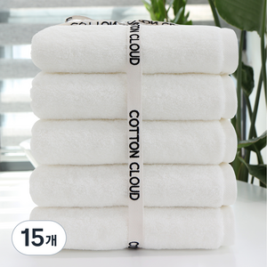 코튼클라우드 호텔수건 220g 40수, 화이트, 15개