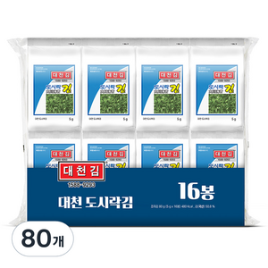 대천김 재래 도시락김, 5g, 80개