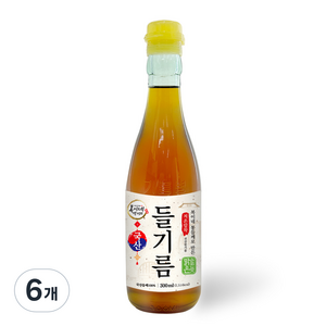 복이네먹거리 통들깨로 만든 저온압착 순한맛 국산 맑은 들기름, 300ml, 6개