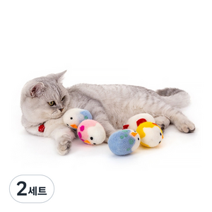 파스텔펫 캣 삐약이 펠트 장난감 세트, 믹스컬러, 2세트