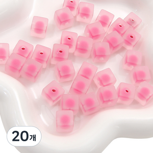 알로데 시럽 스퀘어 투명 반투명 DIY 비즈 10 x 10 mm 10p, 12 로즈레드 반투명, 20개