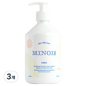 미느와 베이비 탑토투워시 올인원 헤어 앤 바디워시, 3개, 500ml