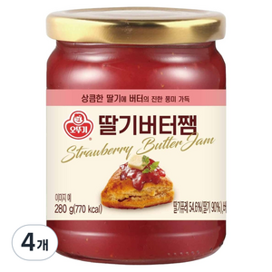 오뚜기 딸기버터쨈, 280g, 4개