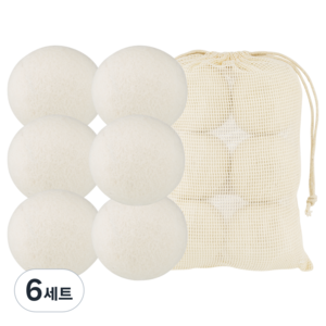 나무 건조기 양모볼 6p + 파우치 세트, 6세트