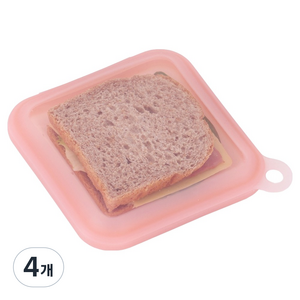 리본제이 플래티넘 실리콘 샌드위치 푸드백 피치, 4개