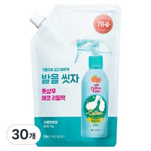 온더바디 코튼풋 발을 씻자 풋샴푸 리필팩 자몽민트향, 1개입, 30개, 500ml
