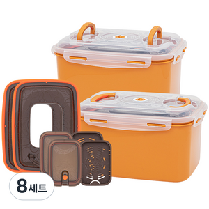 이지앤프리 황토누름독 스마트 김치통 2p + 2in1 누름이 2p 세트, 10L, 8세트