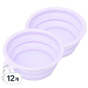 애와니 반려동물 접이식 휴대용 식기 M 650ml, 퍼플, 12개