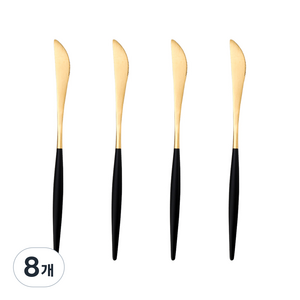 블룸엣홈 큐티러리 디너나이프, 블랙골드, 8개